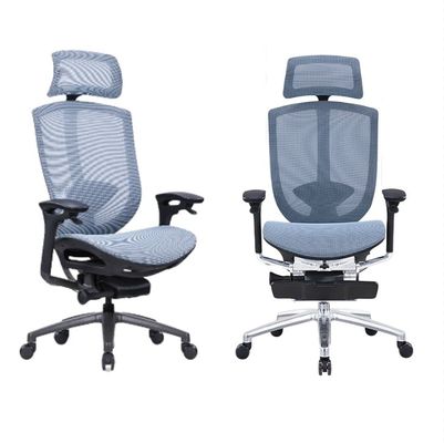 Ergonomische kantoorstoel met meshback met aluminiumframe en comfortabele stoel
