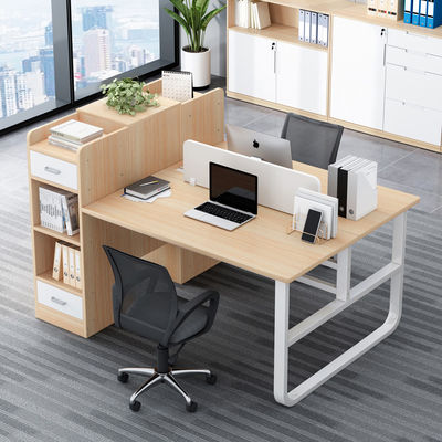 2 zitplaatsen kantoormeubilair personeel tafel modulair werkstation met lade in moderne stijl