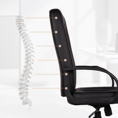 Robuuste ergonomische draaibare grote klaskamer Pu stoel hoge rug stoel voor een betere houding