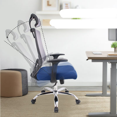 Moderne design hoge rug kantoor stoel met draaiende functie en blauwe kussen OEM ODM