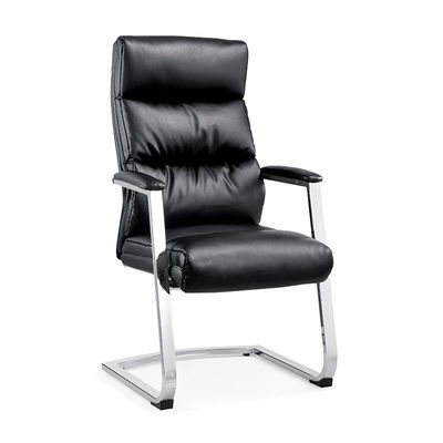 Boss Office Supplies Zwarte High Back Office Chair Echt leer en OEM voor Company
