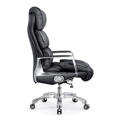 Boss Office Supplies Zwarte High Back Office Chair Echt leer en OEM voor Company