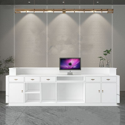Eenvoud Stylistische roestvrijstalen kassier bureau voor schoonheidssalon kledingwinkel 10