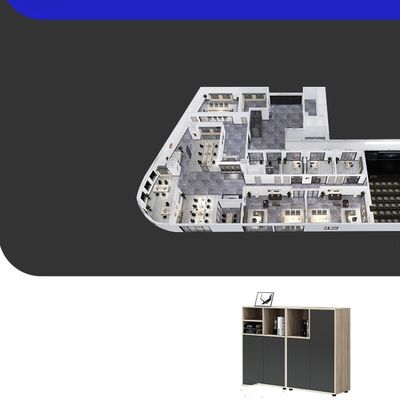 Functioneel en duurzaam Flower Groove Desk Low Cabinet voor Office Partition Storage
