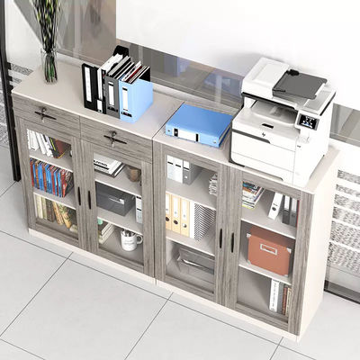 Houten glaskasten voor het opslaan van kantoorprinters en archieven
