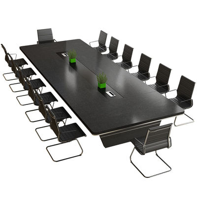 Grote ronde hoek zwarte conferentietafel voor creatieve opleiding in hotel en ziekenhuis