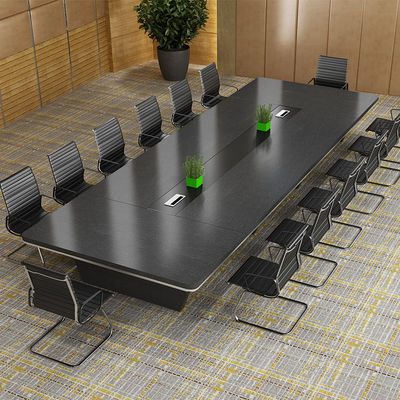 Grote ronde hoek zwarte conferentietafel voor creatieve opleiding in hotel en ziekenhuis