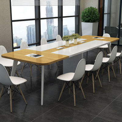 Moderne eenvoudige lange tafel in houten stijl PANEL Conferentietafel voor bedrijfsopleiding