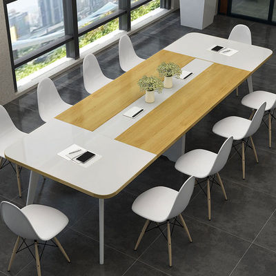 Moderne eenvoudige lange tafel in houten stijl PANEL Conferentietafel voor bedrijfsopleiding