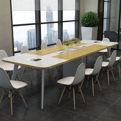Moderne eenvoudige lange tafel in houten stijl PANEL Conferentietafel voor bedrijfsopleiding