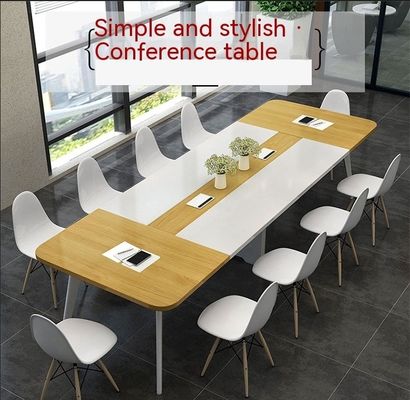 Moderne eenvoudige lange tafel in houten stijl PANEL Conferentietafel voor bedrijfsopleiding