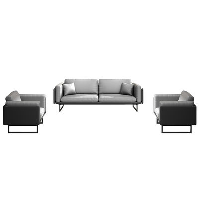 Lichte luxe Italiaanse moderne lederen bank Koffietafel Set voor kantoor