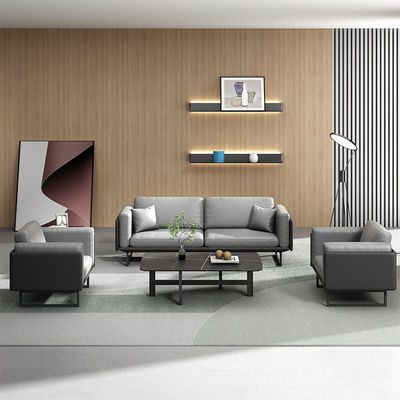 Lichte luxe Italiaanse moderne lederen bank Koffietafel Set voor kantoor