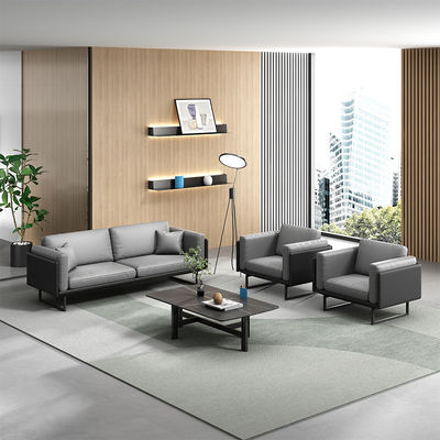 Lichte luxe Italiaanse moderne lederen bank Koffietafel Set voor kantoor