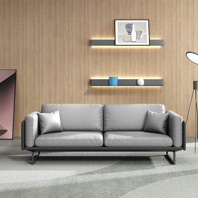 Lichte luxe Italiaanse moderne lederen bank Koffietafel Set voor kantoor