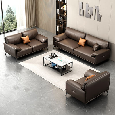 Kantoor conferentieruimte sectiesofa set 1 1 2 met theetafel in Italiaans design leer
