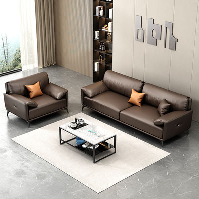 Kantoor conferentieruimte sectiesofa set 1 1 2 met theetafel in Italiaans design leer