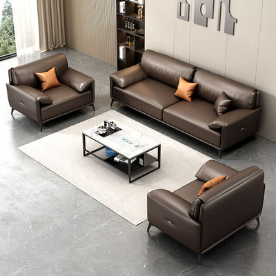 Kantoor conferentieruimte sectiesofa set 1 1 2 met theetafel in Italiaans design leer