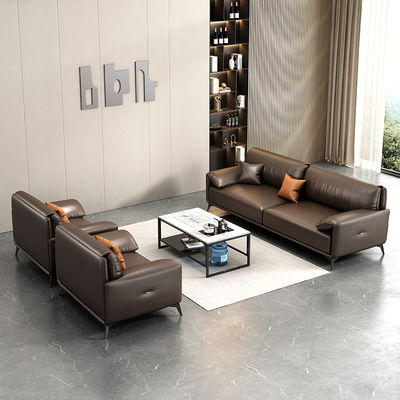 Kantoor conferentieruimte sectiesofa set 1 1 2 met theetafel in Italiaans design leer