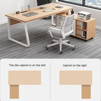 Bedrijfsmeubelen Eenvoudig modern houten bureau bureau en stoel met archiefkast