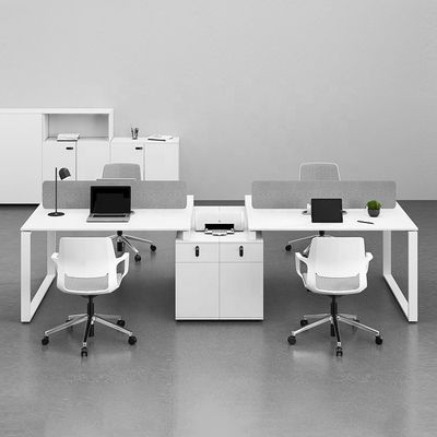 Kantoormeubelen Wit Eenvoudig computerbureau voor 6 personen in bedrijfsruimten