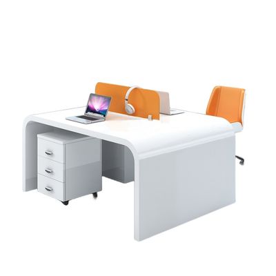 Postverpakking Moderne eenvoudige witte lak Bureau voor 4 personen in kantoorontwerp