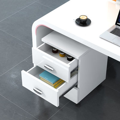 Postverpakking Moderne eenvoudige witte lak Bureau voor 4 personen in kantoorontwerp