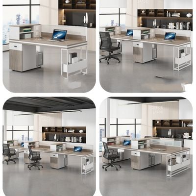 Werknemer Desktop Computer Tafel Multifunktioneel kantoor bureau en stoel voor 4-6 personen