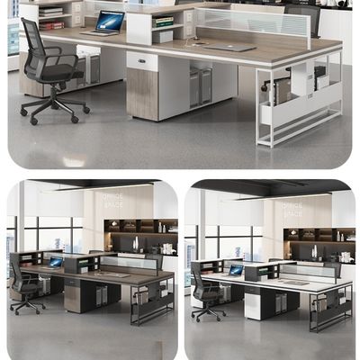 Werknemer Desktop Computer Tafel Multifunktioneel kantoor bureau en stoel voor 4-6 personen