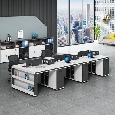 Moderne ontwerp eenvoudige kantoorwerkstation met 2 4 6 personeelsstoelen en combinatie bureau