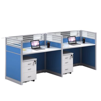 Modulair en aanpasbaar kantoormeubilair Werkstation met scherm voor 4 personen met bureauruimte