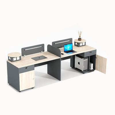 Solid Wood Style 6-4 Personen Dubbele zitplaats Tafel Werkstation Computertafel en stoel Set