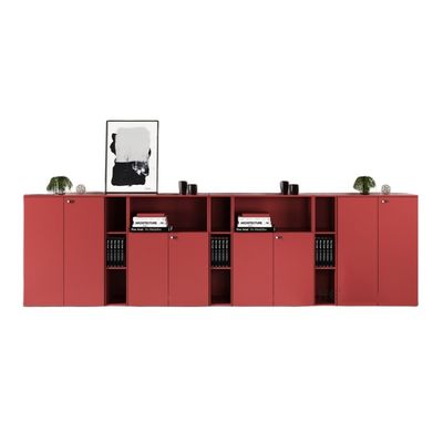 Houten kleurencode slot archiefkast voor moderne en functionele kantooromgevingen