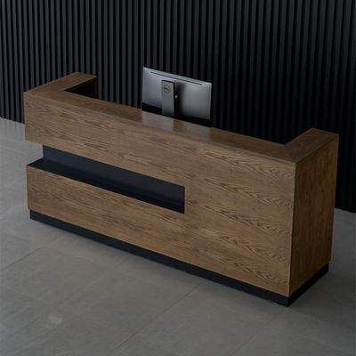 Massivhouten hoek receptie voor hotel kledingwinkel en bedrijf receptie tafel
