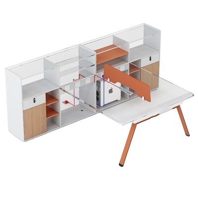 Eenvoudige moderne personeelsstoel Werktafel Kantoor 6 Vier 4 Personen Kantoortijl Moderniteit