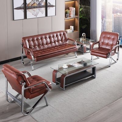 Eenvoudige kantoorsofa koffie tafel combinatie set voor moderne zakelijke vergadering receptie