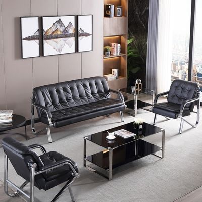 Eenvoudige kantoorsofa koffie tafel combinatie set voor moderne zakelijke vergadering receptie