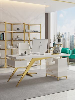 Bedrijfsmeubelen Moderne design Lichte luxe baas bureau met baklakproces