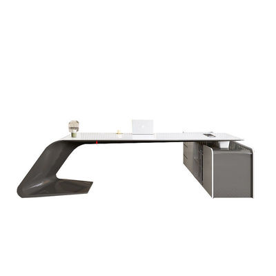 Moderne kantoorwerkstation Fruniture L-vormige Executive Boss Desk met zijkast