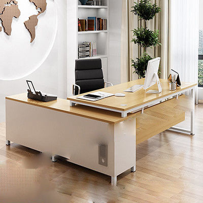 Moderne eenvoudige stijl MDF materiaal L-vorm baas CEO kantoor bureau Executive bureau met kast
