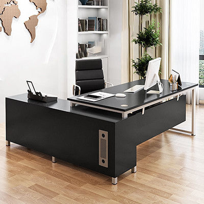 Moderne eenvoudige stijl MDF materiaal L-vorm baas CEO kantoor bureau Executive bureau met kast