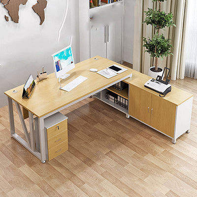Moderne eenvoudige stijl MDF materiaal L-vorm baas CEO kantoor bureau Executive bureau met kast