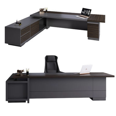 Moderne kantoor bureau baas bureau einde L-vormige computer bureau met 50 mm dikte tafelblad