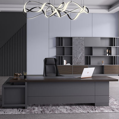 Moderne kantoor bureau baas bureau einde L-vormige computer bureau met 50 mm dikte tafelblad