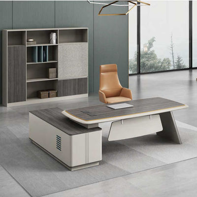 Verfproces Hout GRAINHINCLINED TABLE EDGE Uitvoerend bureau voor modern kantoor