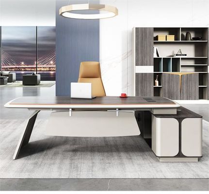 Verfproces Hout GRAINHINCLINED TABLE EDGE Uitvoerend bureau voor modern kantoor