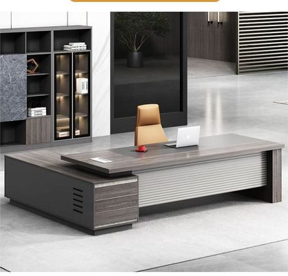 Verfproces Hout GRAINHINCLINED TABLE EDGE Uitvoerend bureau voor modern kantoor
