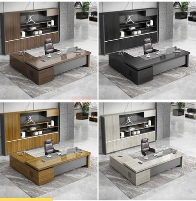 Op maat gemaakte kleuren Luxe L-vorm Houten Executive Office Tafel voor Boss Manager Directeur