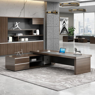 Op maat gemaakte kleuren Luxe L-vorm Houten Executive Office Tafel voor Boss Manager Directeur