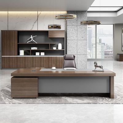Op maat gemaakte kleuren Luxe L-vorm Houten Executive Office Tafel voor Boss Manager Directeur
